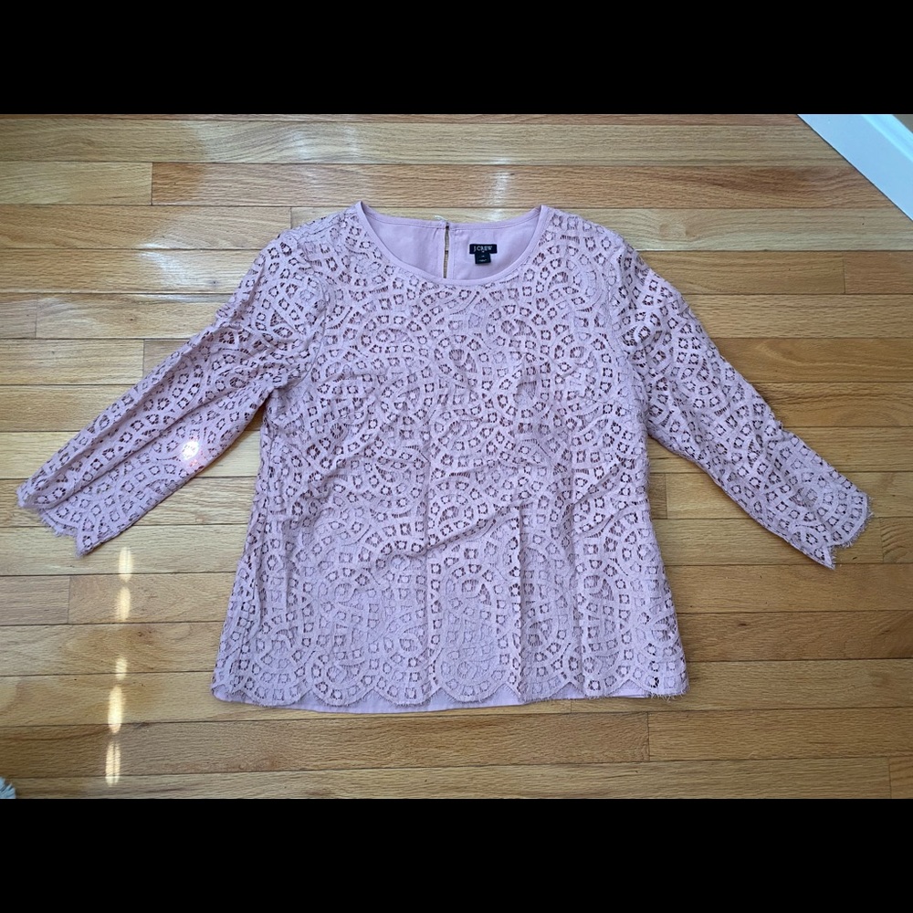 J. Crew lace top, 3/4 length sleeves, EUC